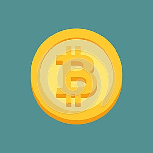 Bitcoin flat icon. Crypto coin logo. Net banking sign. International money or currency. Vector illustration.